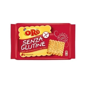 Paquete de Biscotti Oro Senza Glutine 200g Saiwa, galletas italianas sin gluten crujientes