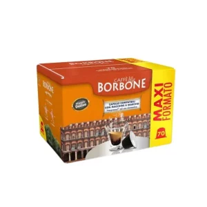 Caja de Café Borbone Miscela Decisa x70 cápsulas, espresso intenso compatible con Nespresso®