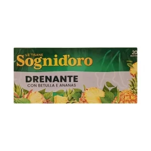 Caja de Infusión Drenante Sognid’Oro con 20 bolsitas – mezcla de plantas para eliminar líquidos