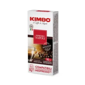 Pack de 10 cápsulas Kimbo Espresso Napoli compatibles con Nespresso, mezcla Arábica y Robusta