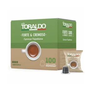 Caja de 100 cápsulas Caffè Toraldo Espresso Napoletano compatibles con sistemas como Nespresso