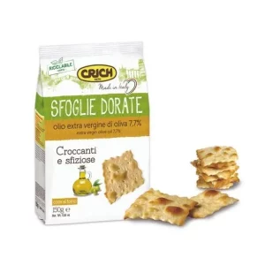Paquete Crich Sfoglie Dorate 150g, hojaldres italianos crujientes y dorados