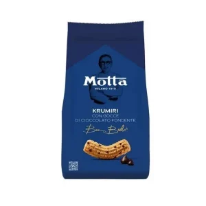 Paquete Motta Krumiri Gocce Cioccolato 290g, galletas italianas crujientes con gotas de chocolate